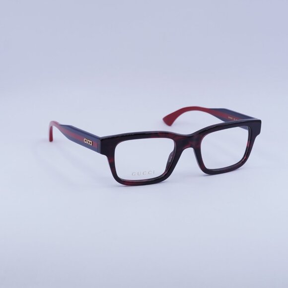 Gucci GG1865O 003 Eyeglasses Dark Red Havana/Blue/Red 50mm Square Frame - Picture 3 of 10